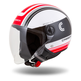 otevřená helma Cassida Handy Metropolis černá/bílá/červená